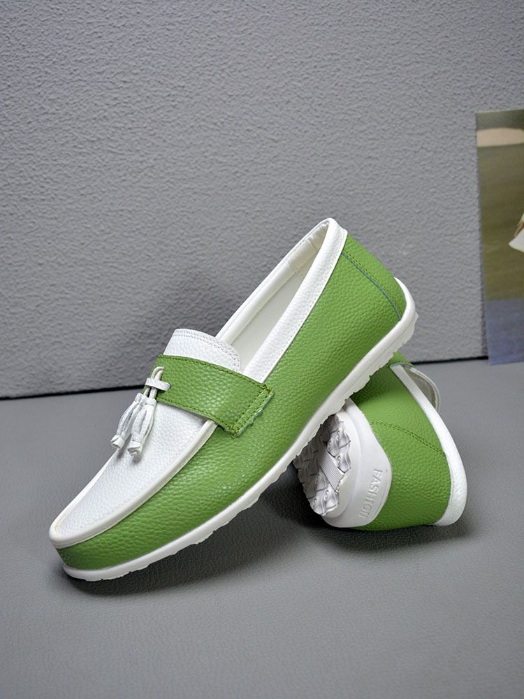 Trendy 2024 Autumn New Le Fu Men's Soft Soled Bean Trendy One Foot Casual Shoes_voghion.com