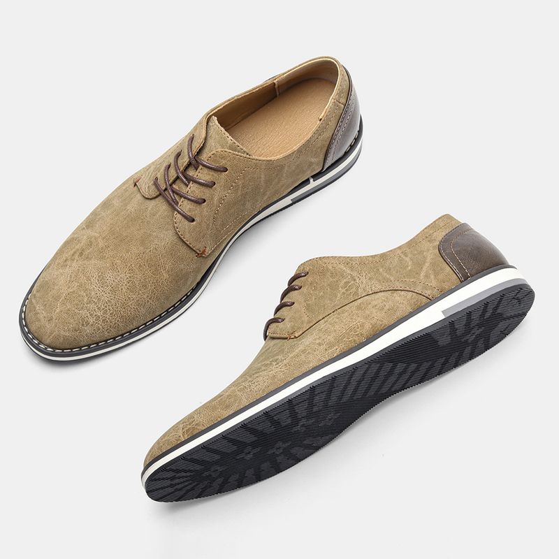 Herrenschuhe Große Herren Freizeitschuhe Modische leichte Herrenschuhe Farblich passende atmungsaktive Herren Lederschuhe_voghion.com