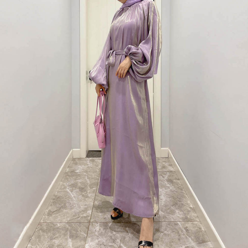 Abbigliamento femminile Abito da donna con maniche a lanterna Abito musulmano del Medio Oriente Musulmano_voghion.com