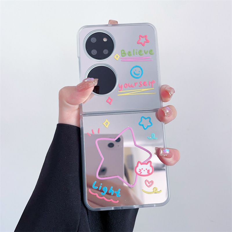 syct Mirror English Star Suitable For Huawei P50 Folding Screen Phone Case Pocket 2 Protective Cover_voghion.com