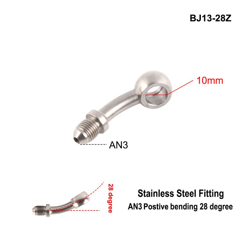 AN3 Motorcycle Motor Bike Hydraulic Brake Oil Hose e Fitting stainless Steel 10mm hole_voghion.com