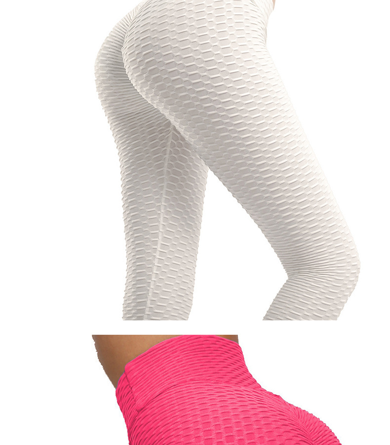 Damen Jacquard héich elastesch Sport- a Bodybuildinghosen Dammen Fitness Eenfaarweg Héichtaille Leggings_voghion.com