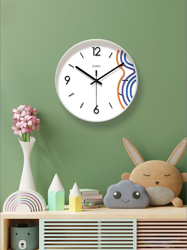 Yipula 7032 Living Room Simple Modern Nordic Round Silent Fashion Creative Wall Clock_voghion.com