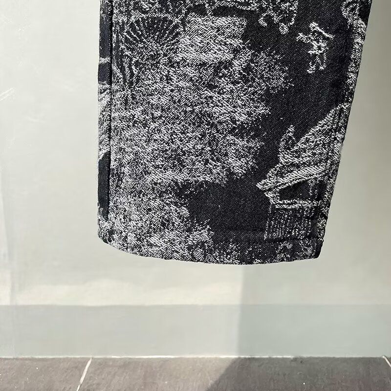 Veste en jean brodée pour homme - Manteau décontracté vintage au design élégant, coupe confortable pour un usage quotidien_voghion.com