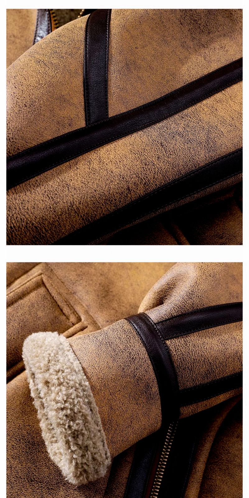 2025 Winter Large Size Hooded Shearling One-Piece Lamb Wool Motorcycle Trendy Brand Melard Leather Jacket Men_voghion.com