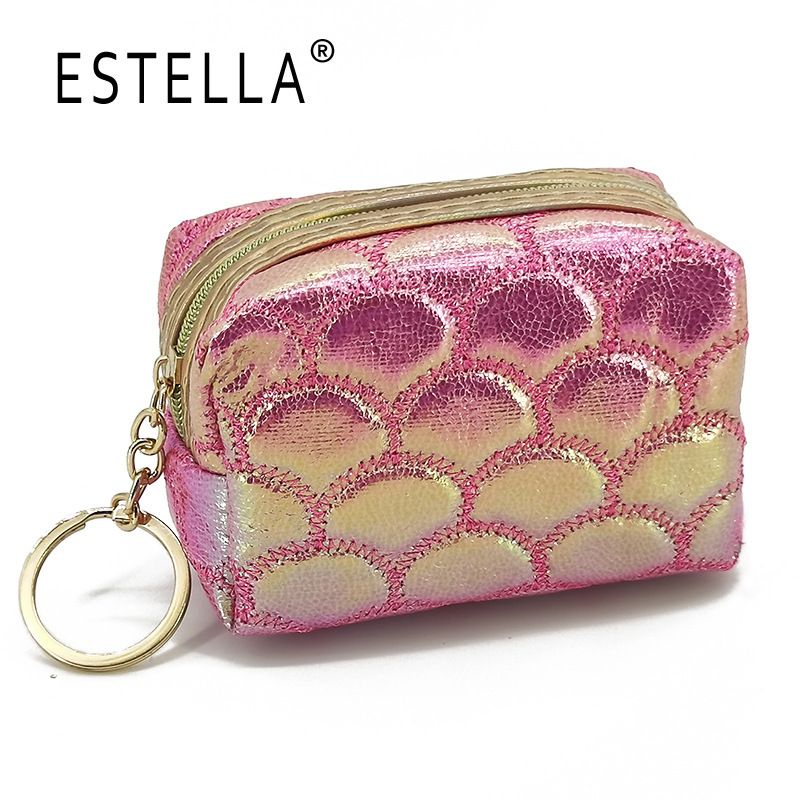 Borsa portatile con ricamo a squame di pesce iridescenti, mini borsa portaoggetti, portamonete portatile_voghion.com