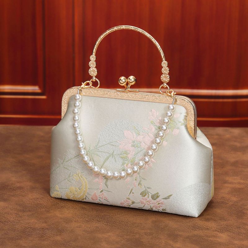 Borsa a tracolla in seta ricamata nazionale Qipao per donna, stile cinese, 2025, con chiusura a strappo_voghion.com