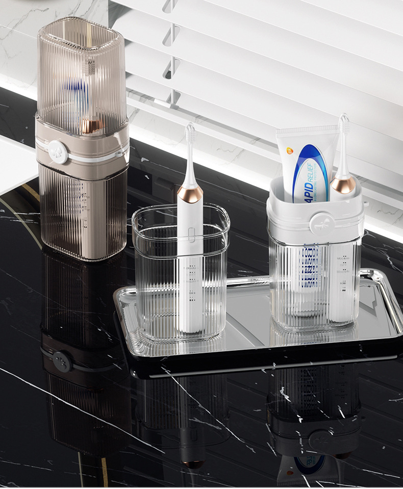 Travel Mouthwash Cup, Toothware Light Luxury Storage Set, Portable Home Wash Toothpaste, Toothbrush Box_voghion.com