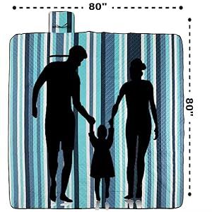Couverture de pique-nique ZAZE, couverture de plage extra large de 203,2 cm, épaisse, 3 couches, résistante au sable, lavable en machine, imperméable, pliable_voghion.com