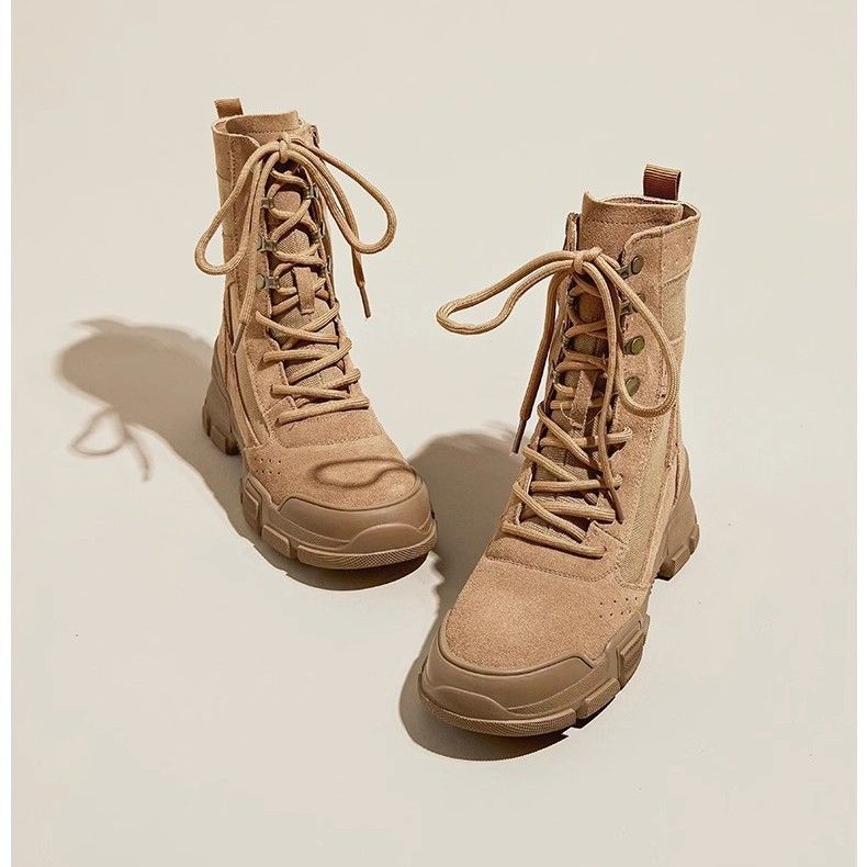 Canvas Martin per donna 2025 Nuove scarpe da trekking singole da esterno Desert con suola spessa e stivali corti_voghion.com