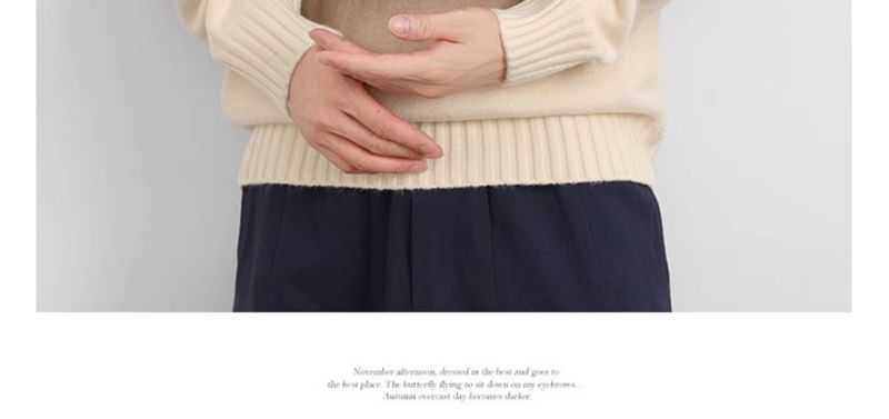 Herren-Strickpullover mit Ombré-Muster – Halbrollkragen, lockere Passform, Stretch-Polyestermischung (Armeegrün/Blaugrau/Beige/Dunkelgrün/Chinarot)_voghion.com