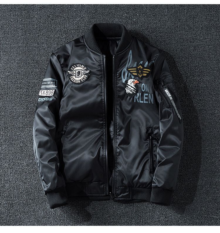 Herenkleding Grote maten Heren Geborduurd Jack Lange mouwen Buitenkleding Top Modieus Stedelijk Opstaande Kraag Heren Dubbelzijdig Jack_voghion.com