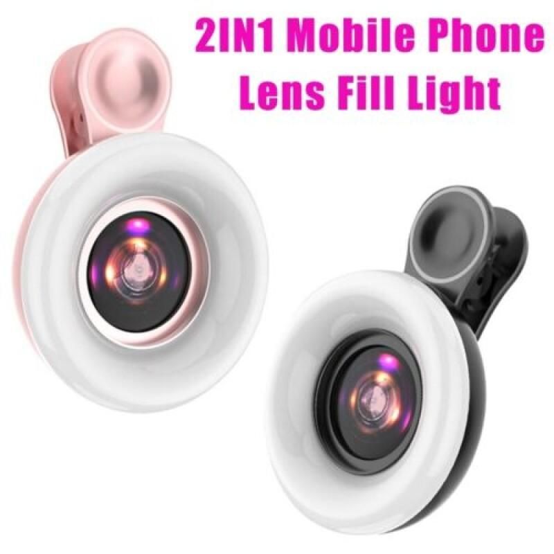 15X Ro For Mobile Phone Selfie Live Lamp Camera Lens With LED Ring Flash Smartphone Fill Light Universal_voghion.com