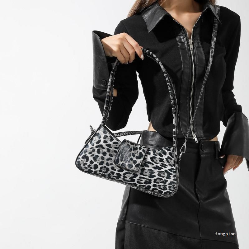 Leopard print bag texture hot girl style underarm bag female handbag versatile shoulder messenger bag_voghion.com