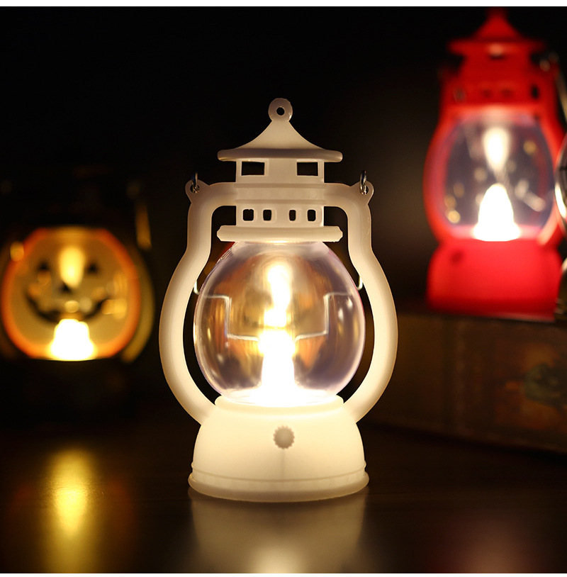Halloween Decoration Oil Electronic Candle LED Small Lantern Creative Wind Handheld Pumpkin Lamp_voghion.com
