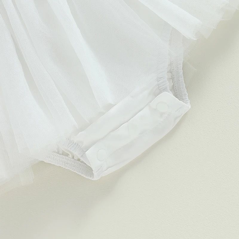 Sommer langärmeliges Netz-Prinzessinnenkleid, einteilige Dreieckstasche für Babymädchen, Gesäß und Kinderkleidung_voghion.com