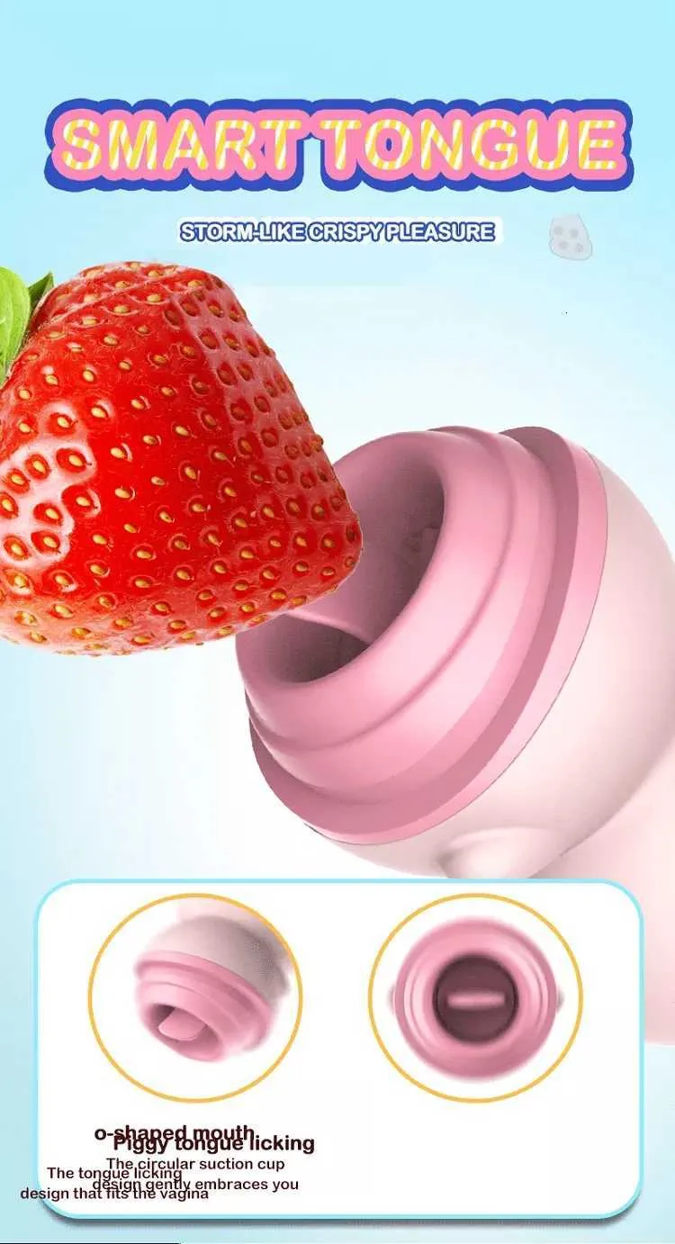 Leksaksmassör Sex Kvinnlig Onanist Klitorisstimulator Bröstvårtmassager Söt gris Tungan Slickar Vibrator T_voghion.com