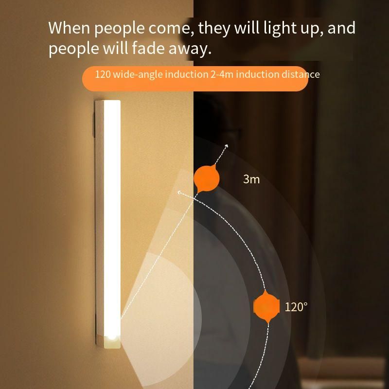 Ultra-Thin Human Body Sensing Smart LED Strip Self-Adhesive Rechargeable Wine Cabinet Wardrobe Atmosphere Light Bedroom_voghion.com