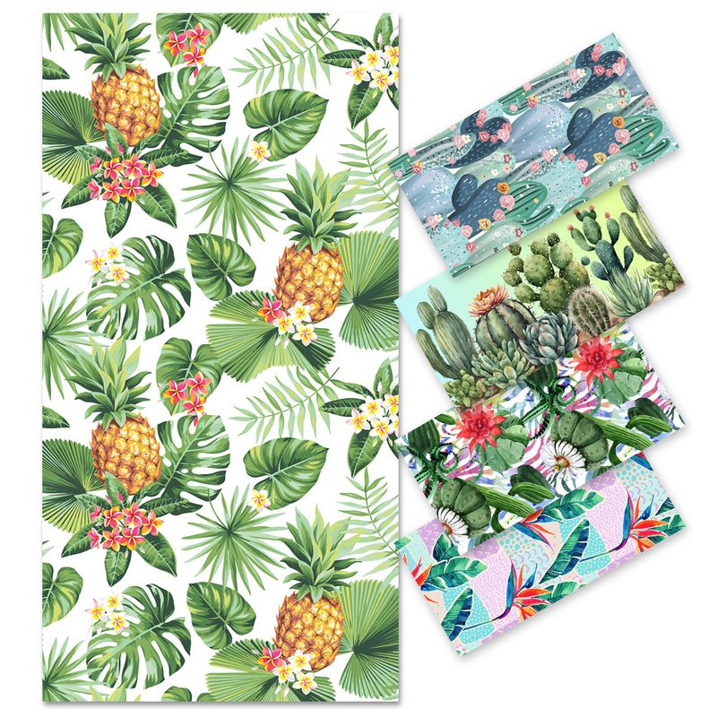 Asciugamano da spiaggia con stampa di frutta tropicale - Microfibra ultra morbida con flanella bifacciale (a rapida asciugatura, super assorbente, per vacanze in piscina e viaggi)_voghion.com