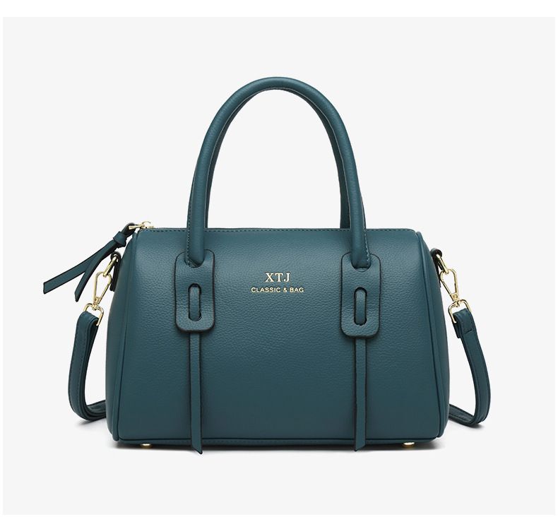 Elegantes Damen-Umhängetaschen-Set – Vintage-Handtasche aus PU mit Webdetails, mittelgroße Schultertasche für Arbeit und Reisen (Schwarz, Olivgrün, Beige)_voghion.com