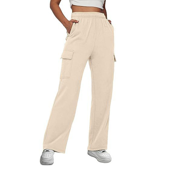 Pantaloni lunghi larghi da donna tuta sportiva casual a vita alta pantaloni dimagranti a gamba dritta a gamba larga_voghion.com