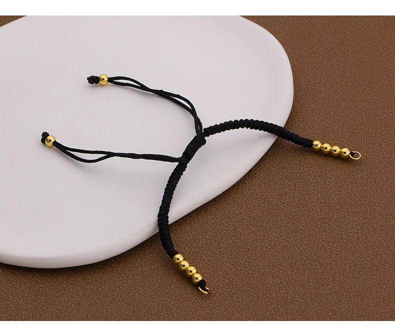 Pulseira de corda simples tecida à mão, produto semi-acabado, pulseira de contas grátis, faça você mesmo, acessórios de corda vermelha para casal_voghion.com