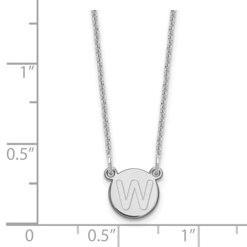 14kw Tiny Circle Block Letter W Initial Necklace_voghion.com