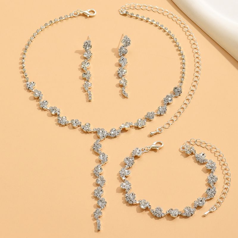 Women’s Jewelry Set Fashion Jewelry Wholesale Jewelry Set Women's Fashion Wedding Tassel Silver Necklace Set_voghion.com