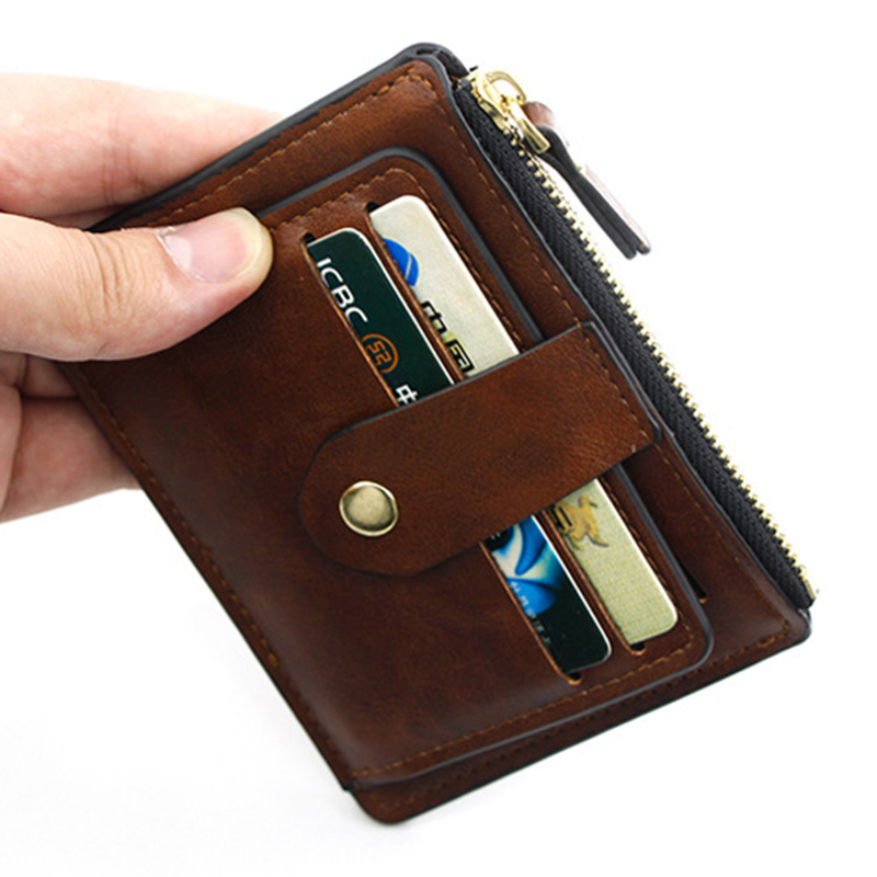 Carteira minimalista Lihanbao, fina, com vários compartimentos, porta-cartões de crédito, de couro, masculina e feminina, com bolso frontal, para ocasiões comerciais, vermelha_voghion.com