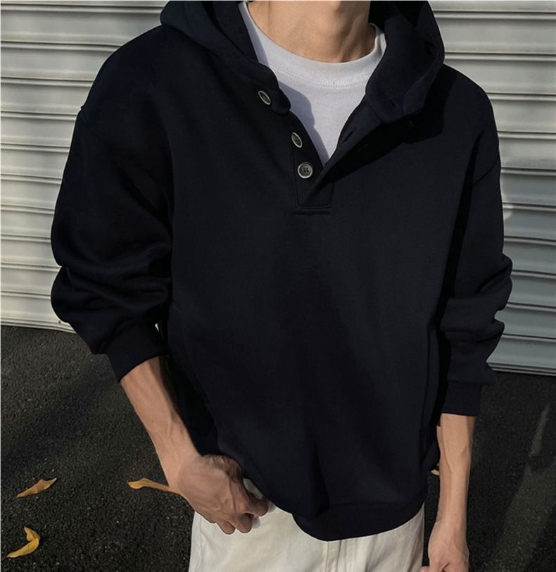 Herrenbekleidung – Kapuzenpullover mit kastenförmiger Passform für Männer und Frauen – Übergroßer Unisex-Pullover mit überschnittener Schulter – Weiche Baumwollmischung für lässige Streetwear_voghion.com