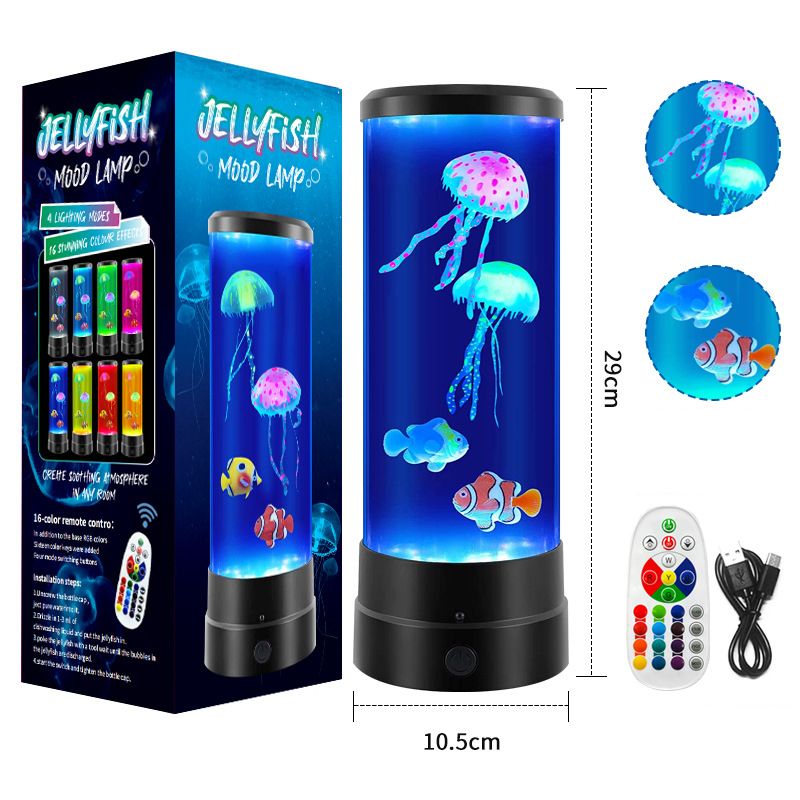 Lampă cu lavă pentru meduze, lumină pentru acvariu cu meduze care schimbă culoarea cu telecomandă, lumină pentru dormit, decor pentru cameră, relaxare, cadouri de aniversare de Crăciun_voghion.com