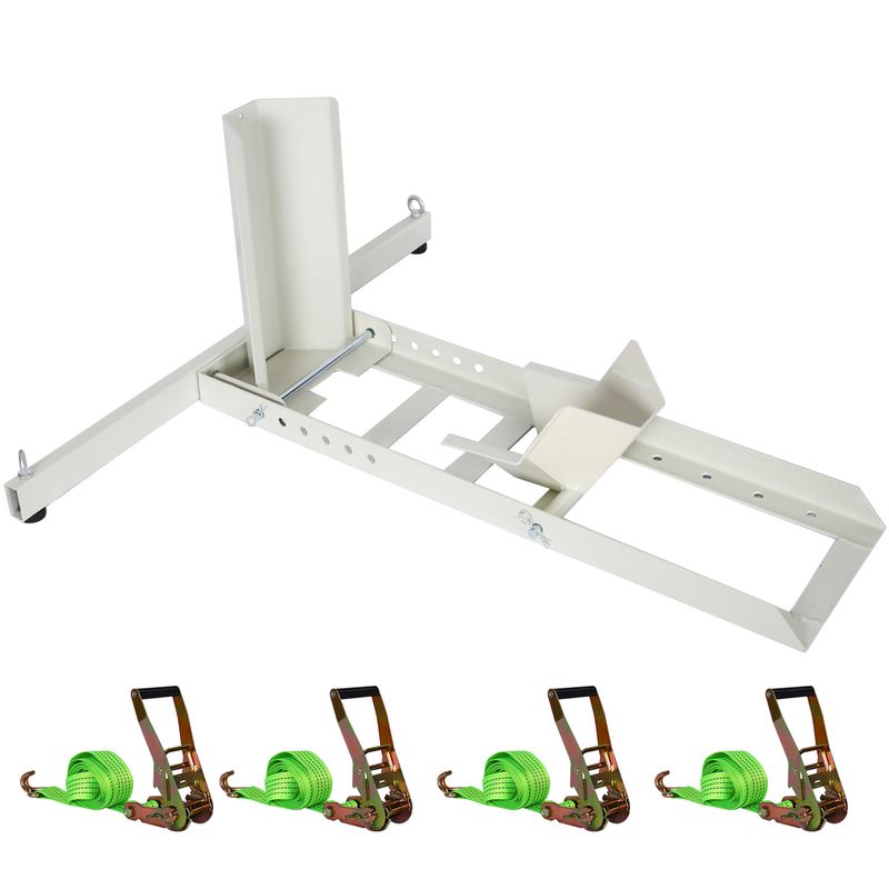 1800 Lb. Capacity Motorcycle Stand/Wheel Chock,adjustable heavy duty with 4 sets tie down_voghion.com