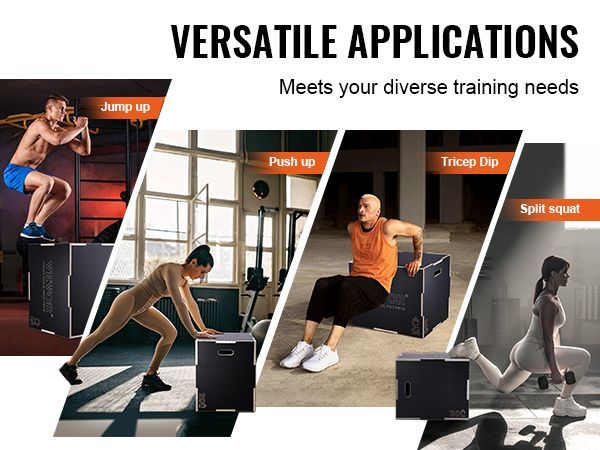 VEVOR 3 In 1 Plyometric Jump Box, 30/24/20 Inch Wooden Plyo Box, Platform & Jumping Agility Box, Anti-Slip Fitness Exercise Step Up Box For Home Gym Training, Conditioning Strength Training, Black_voghion.com