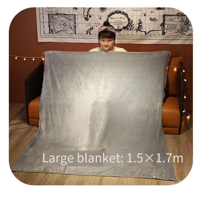 Blanket Shawl Nap Air Conditioning Thickened Blanket Office Plush Blanket Four Seasons Flannel No Hair Loss Simple_voghion.com