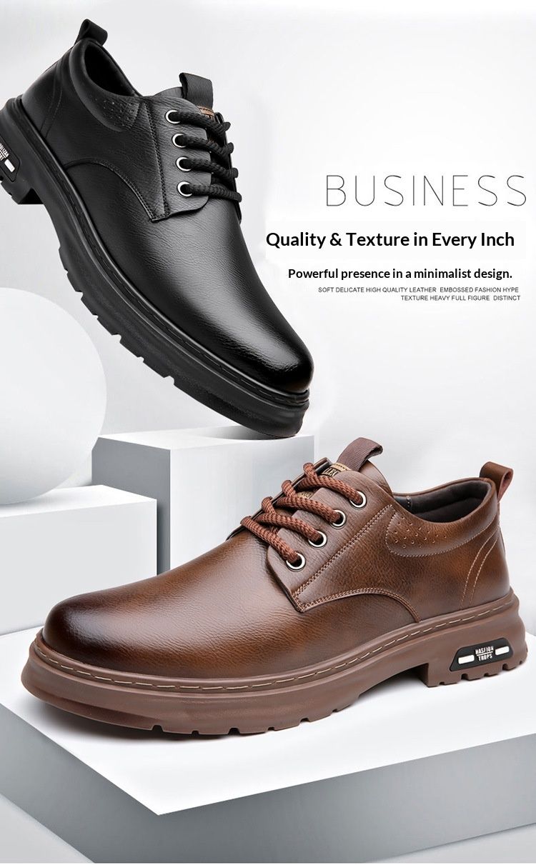 Glide Glide Leather Spring British Scarpe Derby Casual con Suola Spessa da Uomo Formali da Sposa Lavoro Stivali Martin Bassi_voghion.com