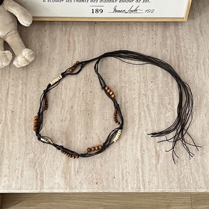 Boho Ethno Gewebter Damengürtel, Dünner Dekorativer Gürtel für Kleider, Seil, Accessoires, Taillenkette, Mori Style_voghion.com