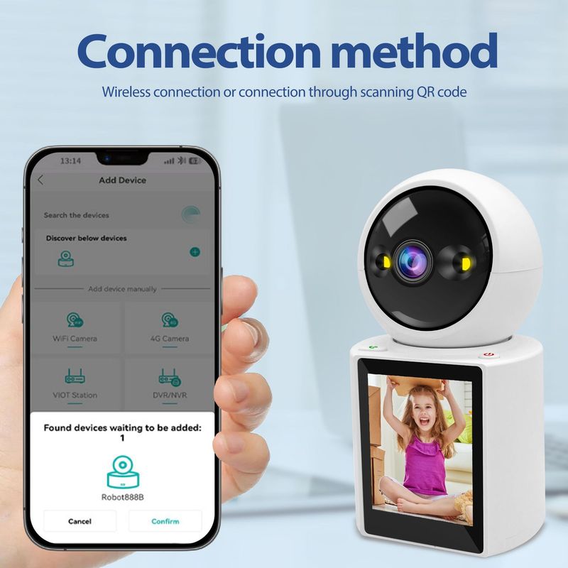 Telecamera di sorveglianza visiva bidirezionale AI da 2,8 pollici con display per chiamate interfono video HD remoto per telefono cellulare domestico_voghion.com