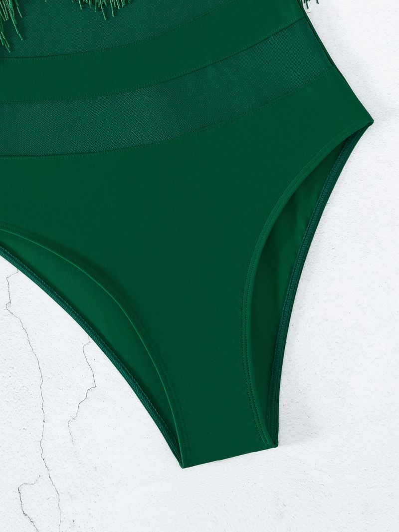 Costume da bagno intero con nappa e cinturino a V, costume da bagno intero con catena multicolore, bikini push-up sexy da donna_voghion.com