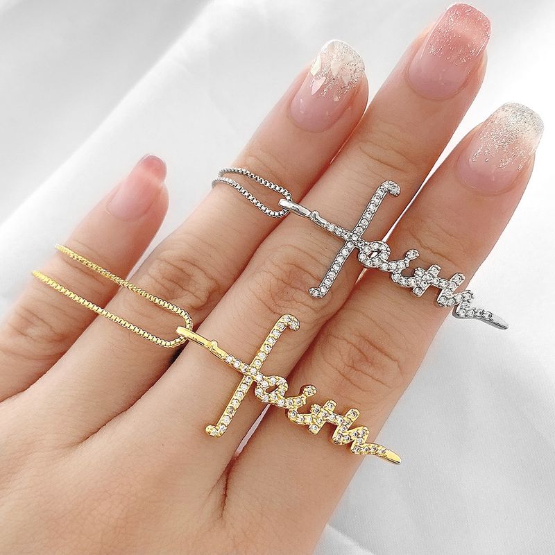 Nieuwe kruisletter hanger ketting doosketting mode eenvoudige sieraden_voghion.com