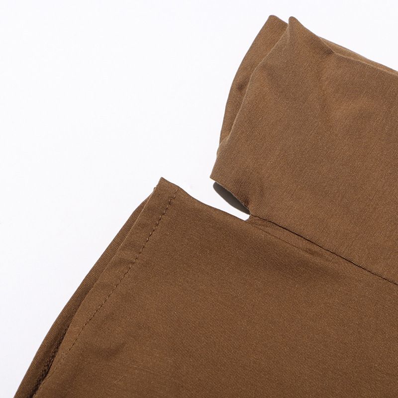 Abbigliamento da donna, top senza maniche con colletto a volant, nuovo temperamento, design con lacci plissettati, vestibilità attillata._voghion.com