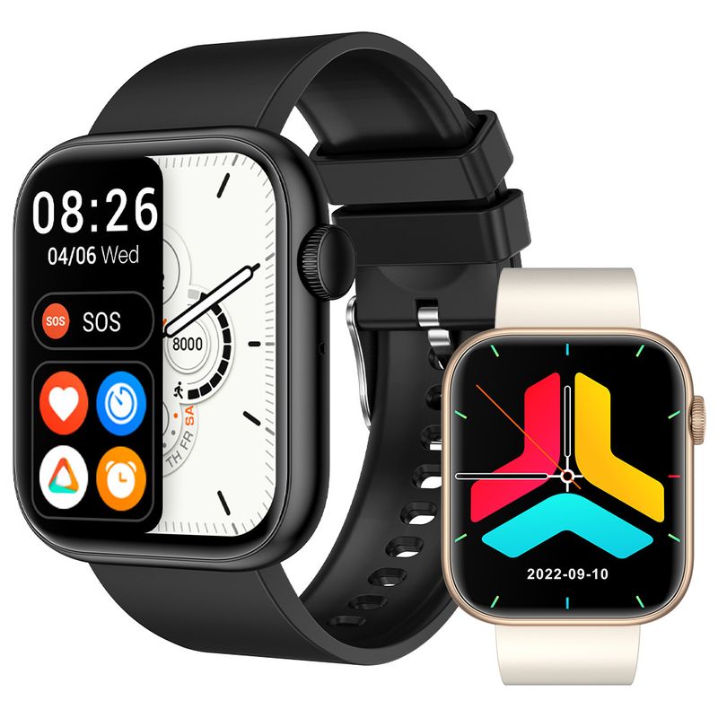 Orologio intelligente QX7 con chiamate Bluetooth, monitoraggio della frequenza cardiaca SpO2, assistente vocale, Fiess Tracker per uomini e donne_voghion.com