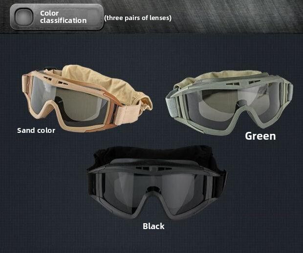 Outdoor Desert Tactical CS Glasses Protective Anti-fog Anti-drop Gear Windshield Goggles Windproof Sandproof_voghion.com
