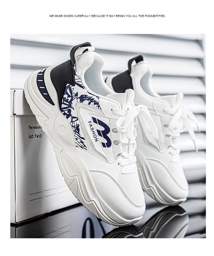 Sommer Neue Atmungsaktive Mesh Sneakers Herren Trendy Vielseitige Weiße Dicke Sohle Casual Dad Schuhe_voghion.com