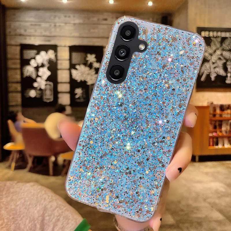 Shiny Glitter Silicone Case for Samsung Galaxy A14 A34 A54 A04 A24 5G Coque Gold Silver Foil Soft Back Cover_voghion.com