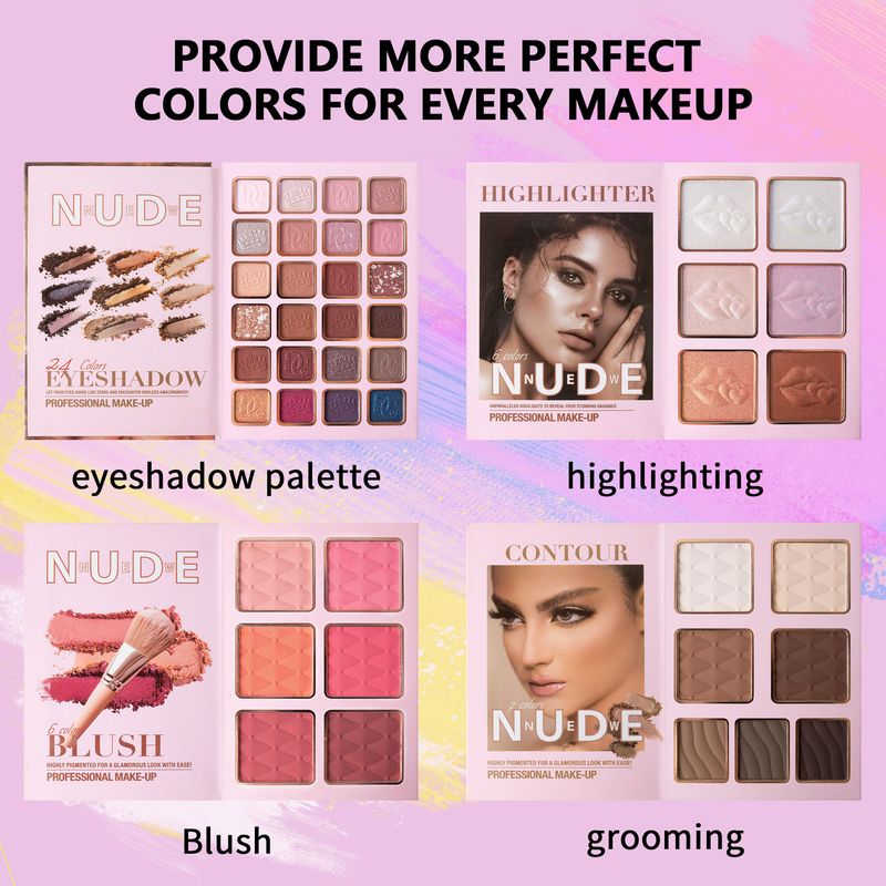 Makeup Sets 43 Color Makeup Palette, Four Layer Flip Book Style Eyeshadow Palette, Matte Pearlescent Blush, Contour And Highlight All In One_voghion.com