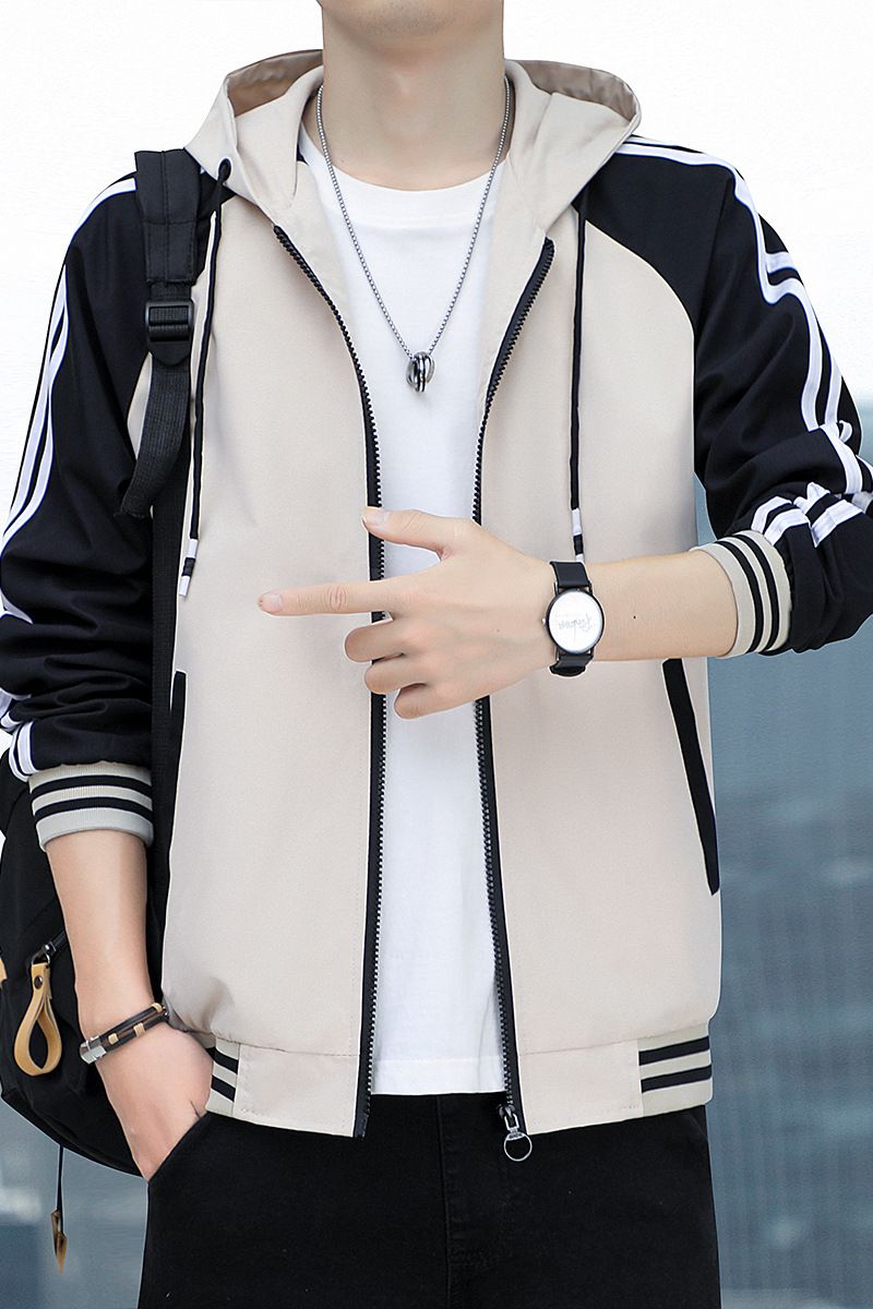 Spring, Autumn And Winter Men's Youth Jacket Windproof Thin Jacket Hooded Windproof Baseball Clothes Going Out For Vacation And Leisure_voghion.com