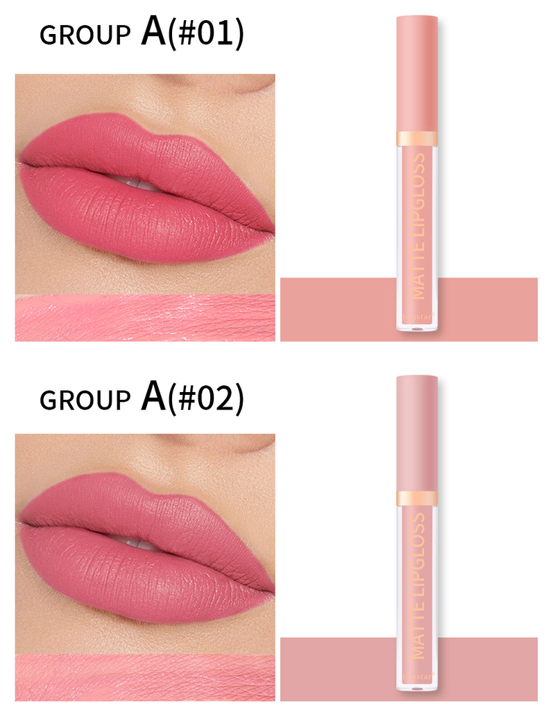 carina Velvet lipstick with matte finish, natural and long-lasting, fading, non stick to cup lip glaze set box_voghion.com