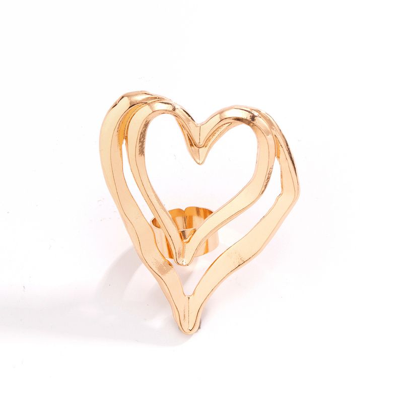 DIEZI Overdreven Ziet Cool Grote Hart Kruis Ringen Voor Vrouwen Unisex Geometrische Gouden Zilveren Kleur Knuckle Joint Ring 2024_voghion.com