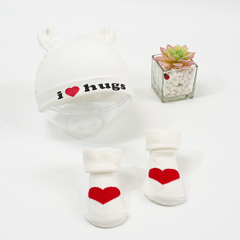 Baby 0-6m Tier zweiteiliges Sockenset Neugeborenes Mützenset_voghion.com
