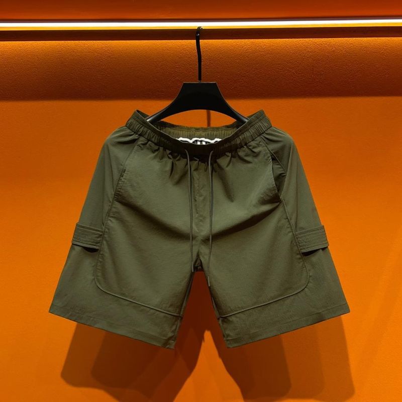 Conjunto de trabalho masculino de verão 2025, camisa polo de manga curta simples e shorts, duas peças, solto e casual_voghion.com